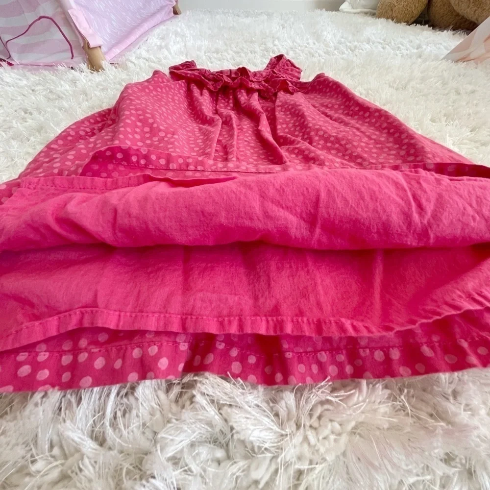 Girls hot pink polka dots dress